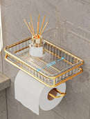 Porta-rolo de Papel Higiênico com suporte dourado
